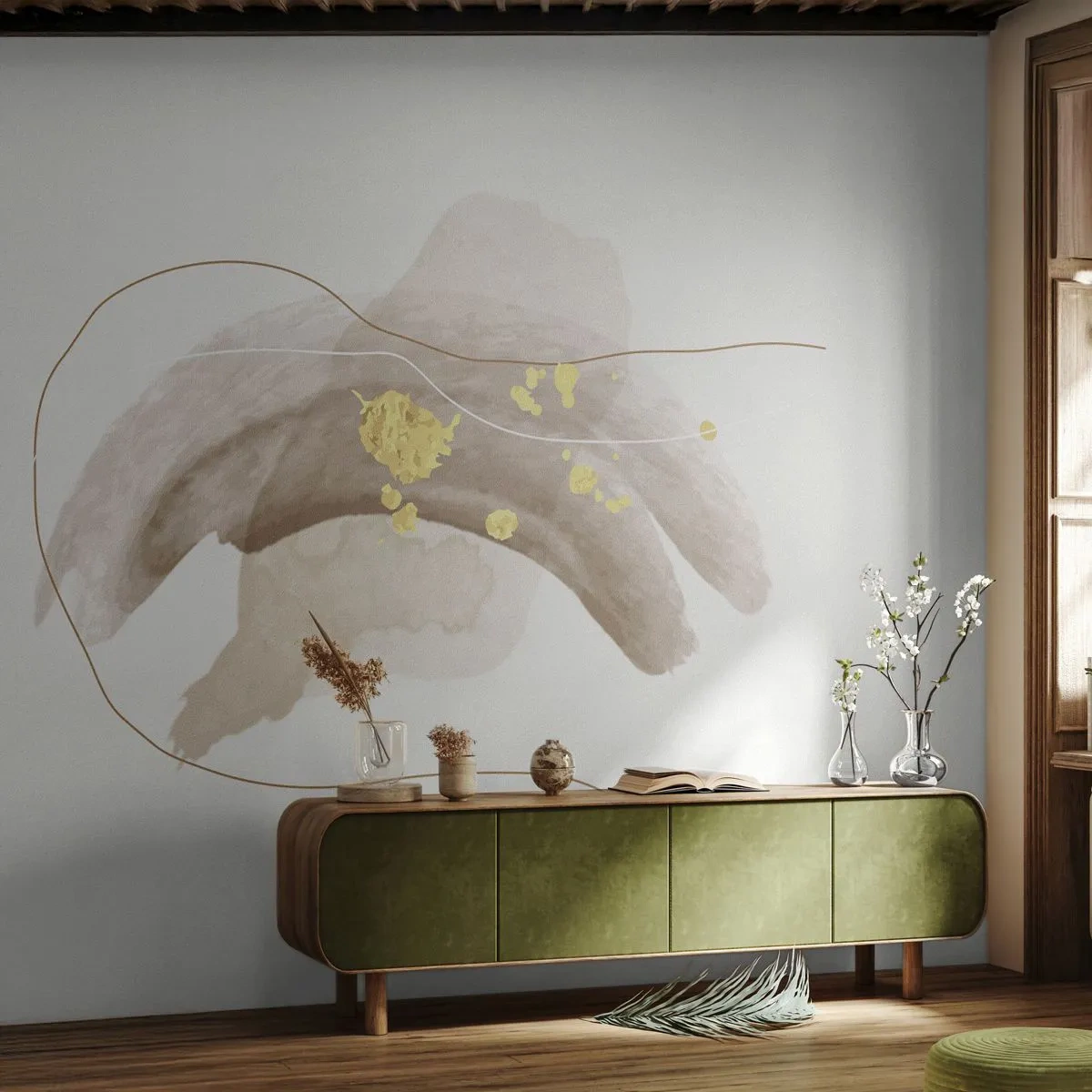 Fototapeta Premium Canvas - Napotkane w przestrzeni - Abstrakcja, Sztuka, Nowoczesny Wzór - 350x256 cm
