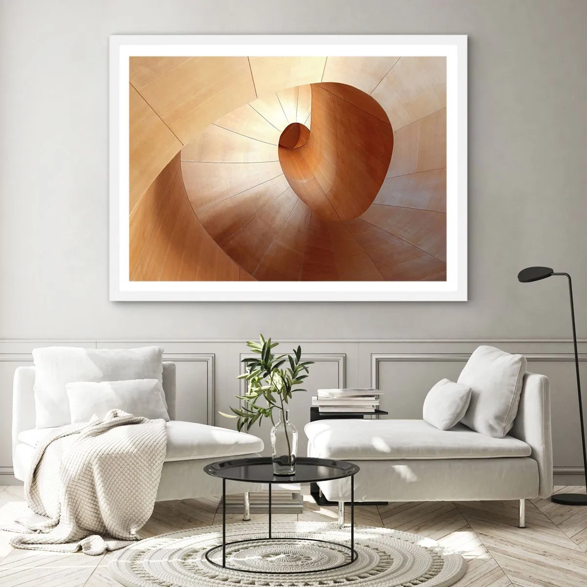 Plakat w białej ramie - Architektoniczna serpentyna - 70x50 cm