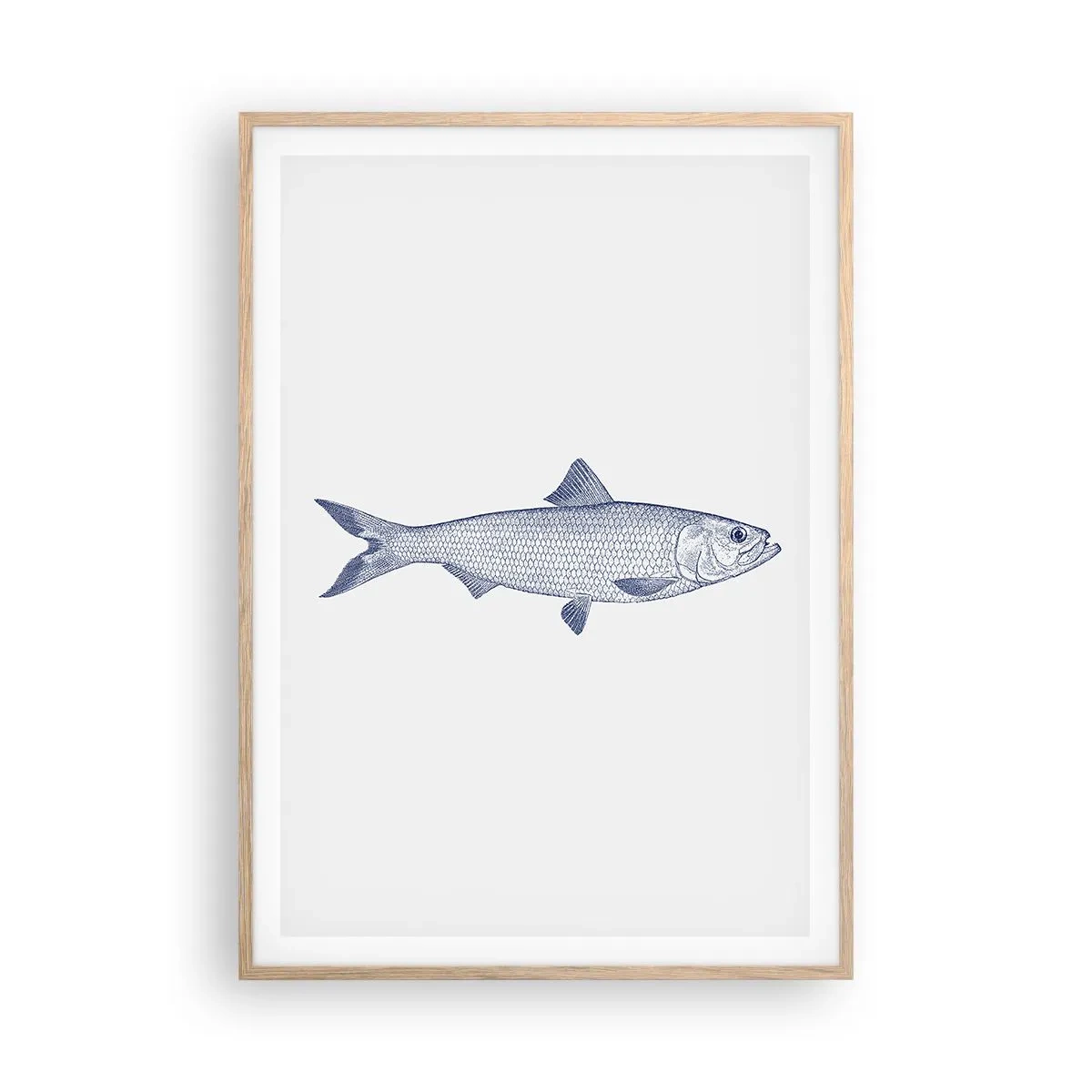 Plakat w ramie jasny dąb - Pozdrowienia z północnych mórz - 70x100 cm