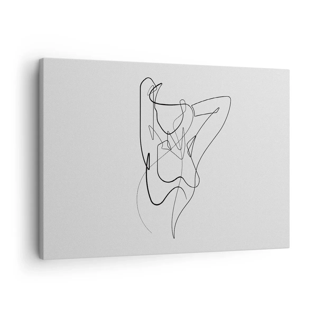 Obraz na płótnie - Minimalistyczny kontur kobiecej sylwetki - 70x50cm - Naprawdę, jaka jesteś... - Nowoczesna dekoracja ścienna do salonu i sypialni ARTTOR