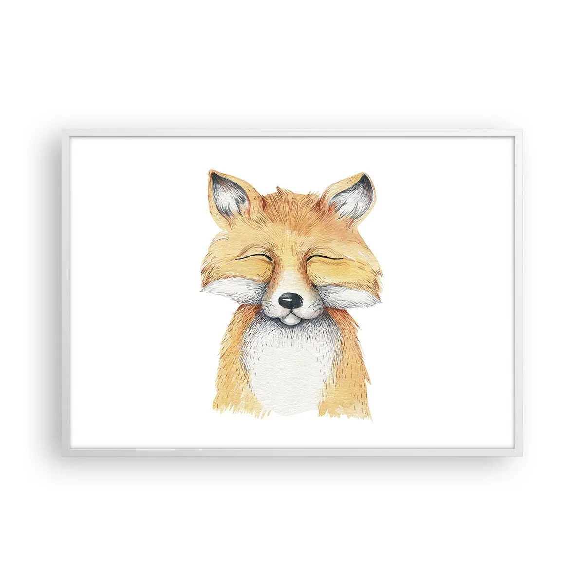 Plakat w białej ramie - Lisie humory - 100x70 cm
