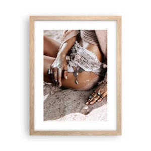 Plakat w ramie jasny dąb - Wyrzucona przez fale? - 30x40 cm