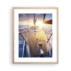 Plakat w ramie jasny dąb - Biegnąca po falach - 40x50 cm