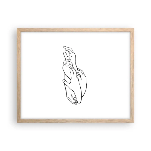 Plakat w ramie jasny dąb - Dobry dotyk - 50x40 cm