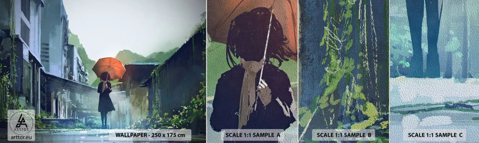 Fototapeta Próbka Premium Sand - Ożywczy deszcz - Abstrakcja, Miasto, Architektura - 100x30 cm