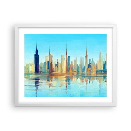 Plakat w białej ramie - Słoneczna metropolia - 50x40 cm