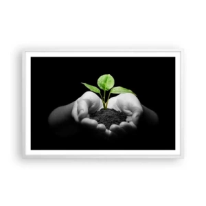 Plakat w białej ramie - Kocham naturę, chronię ją - 91x61 cm