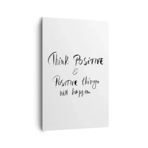 Obraz na płótnie - Inspirujący napis w czerni na białym tle - 80x120cm - Jak żyć? - Nowoczesna dekoracja ścienna do salonu i sypialni ARTTOR