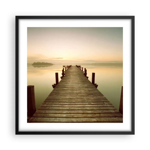 Plakat w czarnej ramie - Przedświt, świtanie, światło - 50x50 cm
