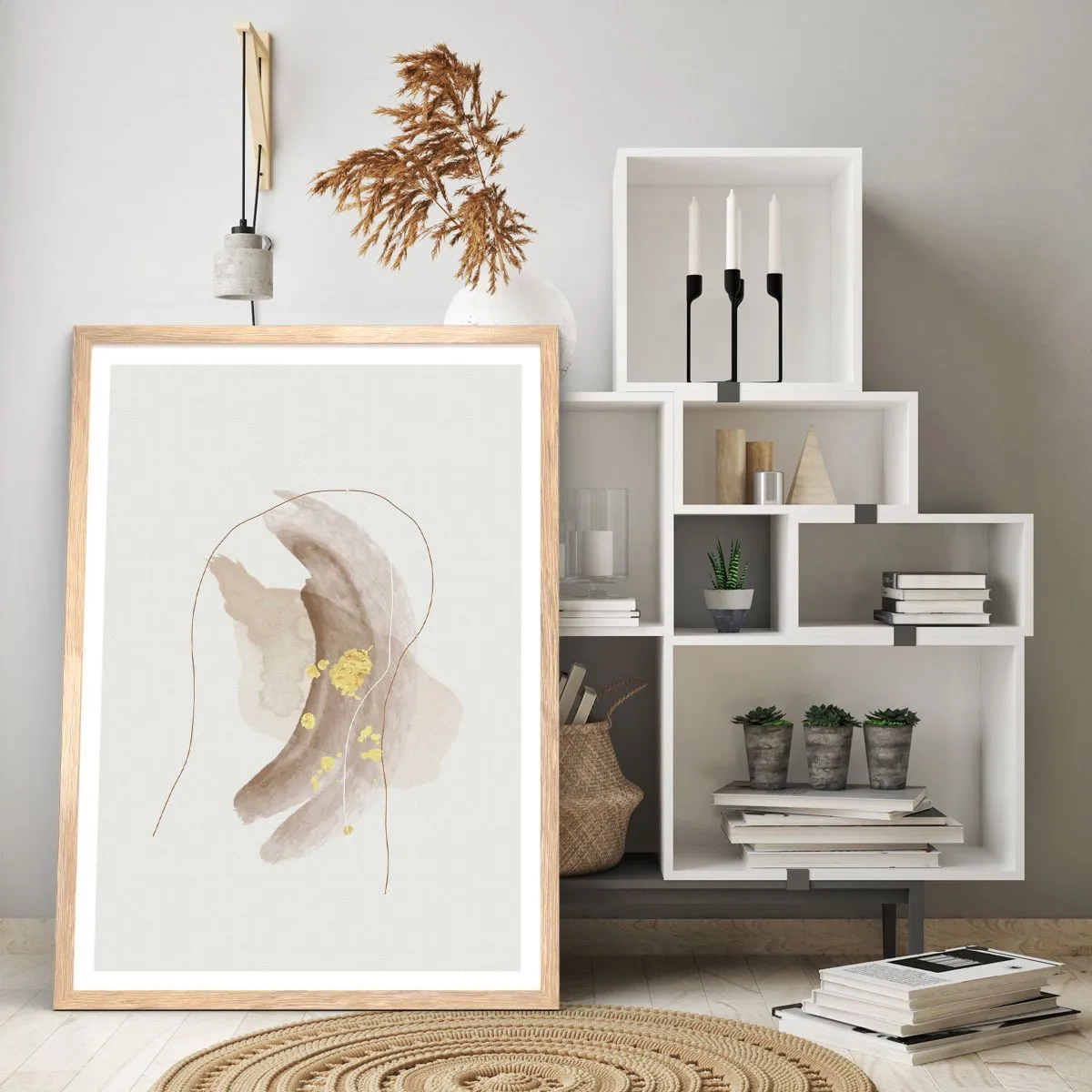 Plakat w ramie jasny dąb - Napotkane w przestrzeni - 70x100 cm