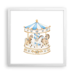 Plakat w białej ramie - Słodkie dzieciństwo - 40x40 cm