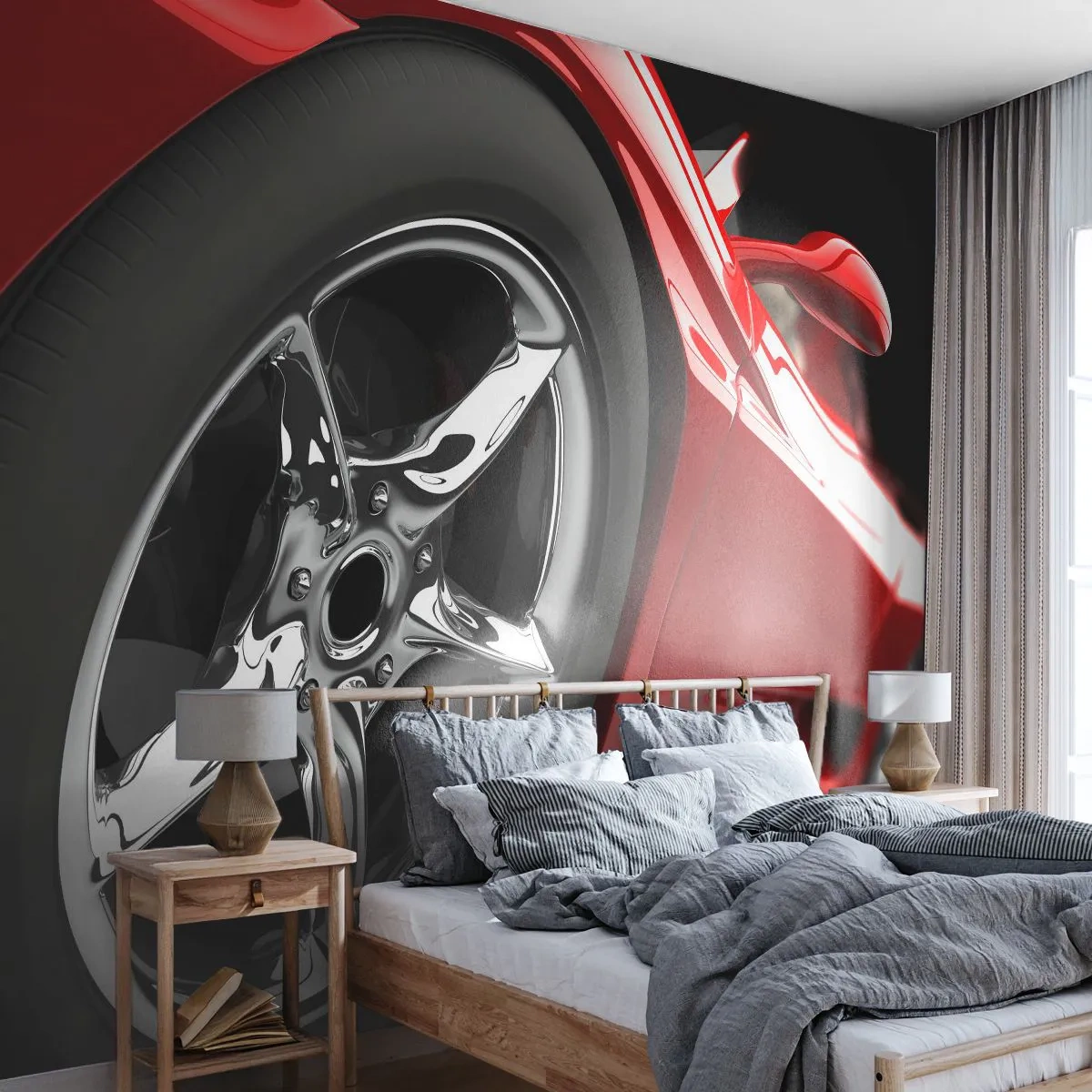 Fototapeta Premium Sand - Stworzony do szybkości - Motoryzacja, Samochód Sportowy, Felga - 350x256 cm