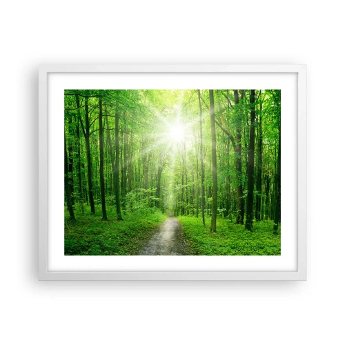 Plakat w białej ramie - Zielona katedra - 50x40 cm