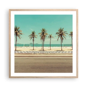 Plakat w ramie jasny dąb - Na straży plaży - 60x60 cm