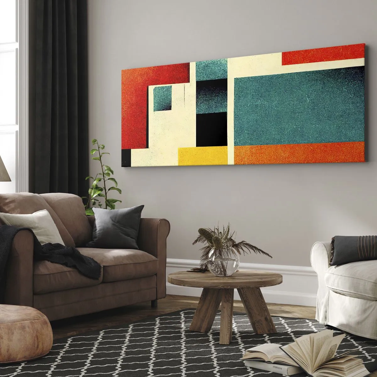 Obraz na płótnie - Abstrakcja geometryczna – dobra energia - 100x40 cm