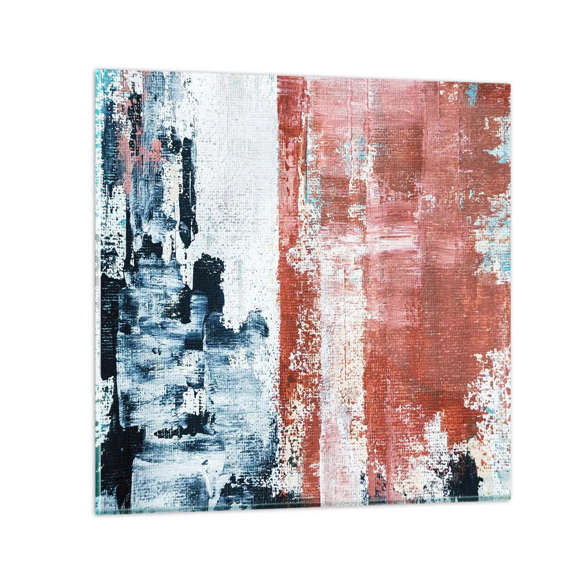Obraz na szkle - Abstrakcyjne pół na pół - 70x70 cm
