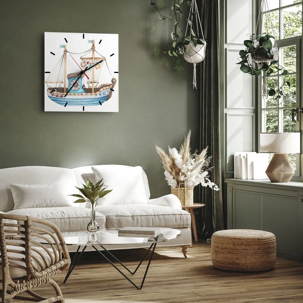 Zegar ścienny - Ahoj, przygodo! - 40x40 cm