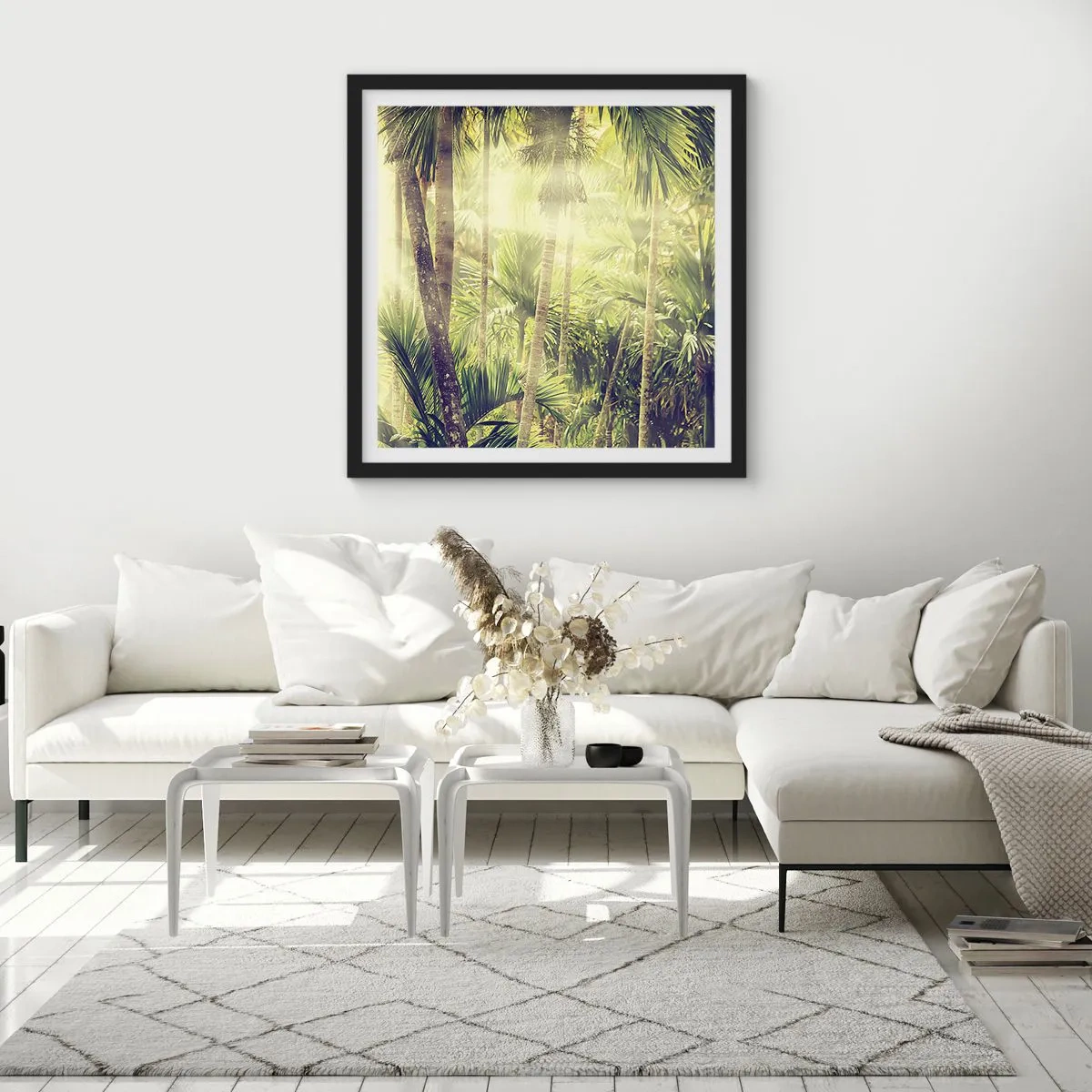 Plakat w czarnej ramie - W zielonym żarze - 40x40 cm