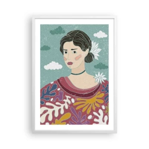 Plakat w białej ramie - Z melancholią w spojrzeniu - 50x70 cm