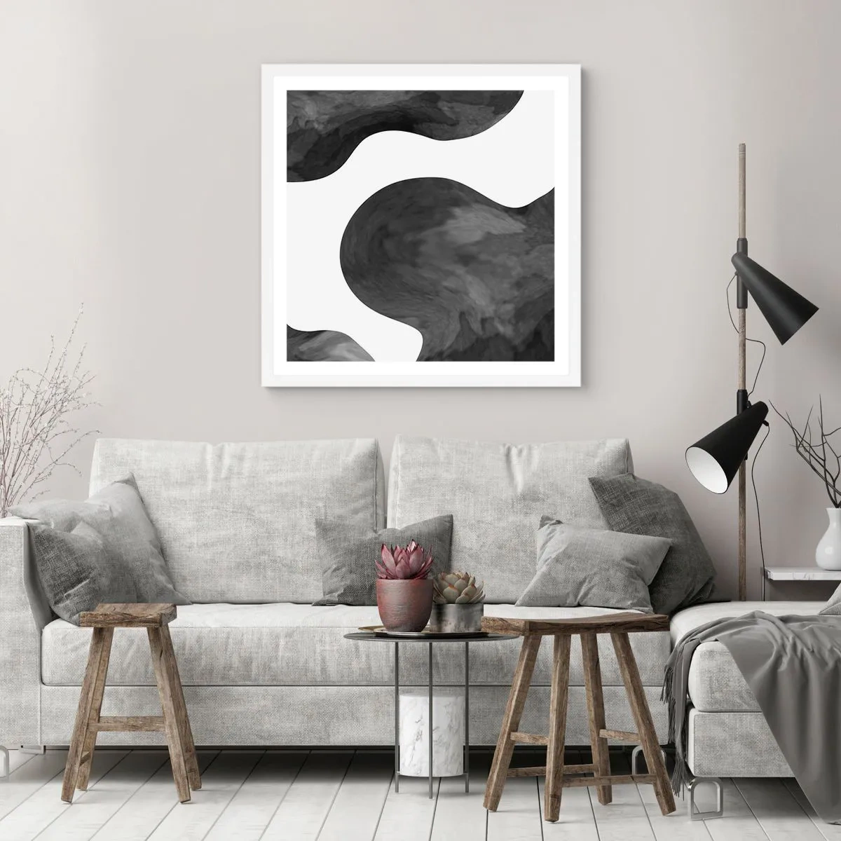 Plakat w białej ramie - Droga Mleczna - 50x50 cm