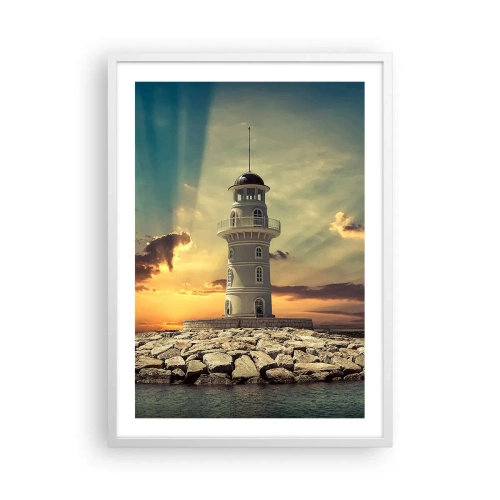 Plakat w białej ramie - Światło - Dobro - Piękno - 50x70 cm