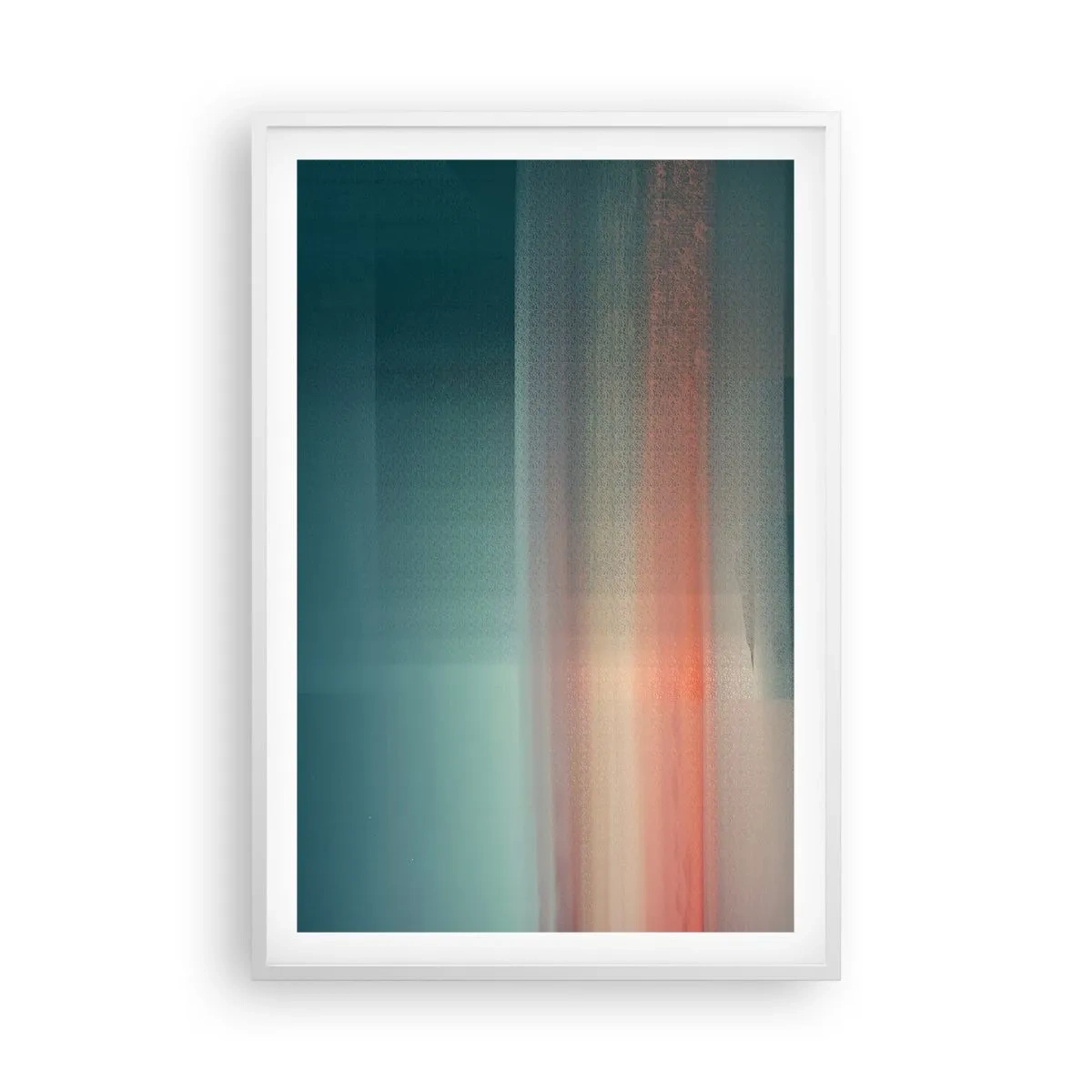 Plakat w białej ramie - Abstrakcja: fale światła - 61x91 cm