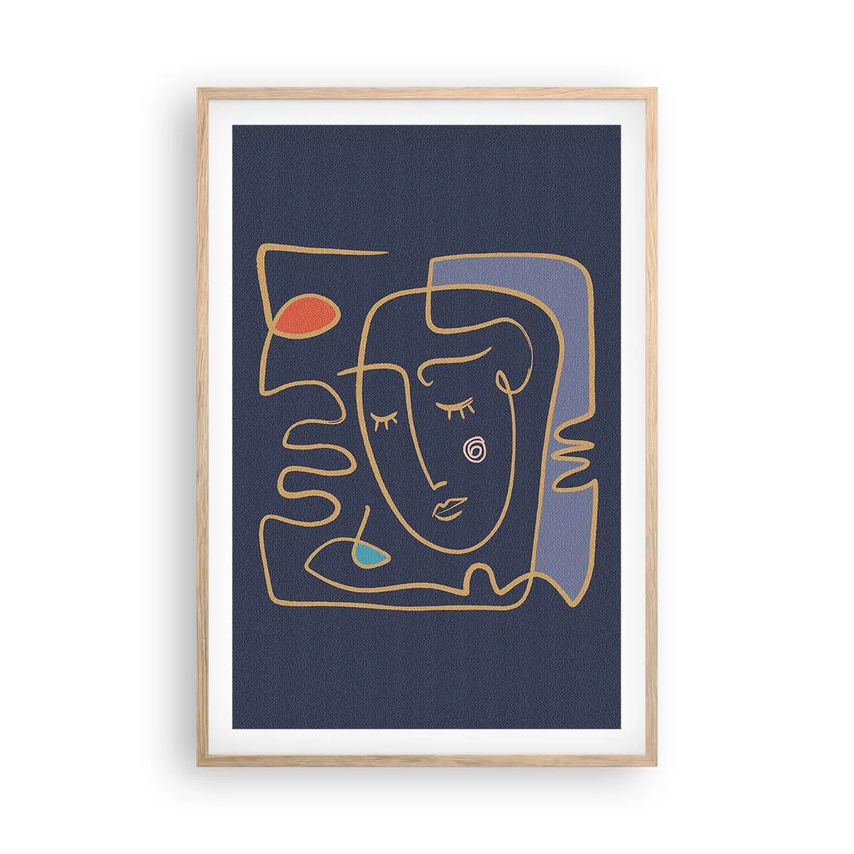 Plakat w ramie jasny dąb - W zamyśleniu - 61x91 cm