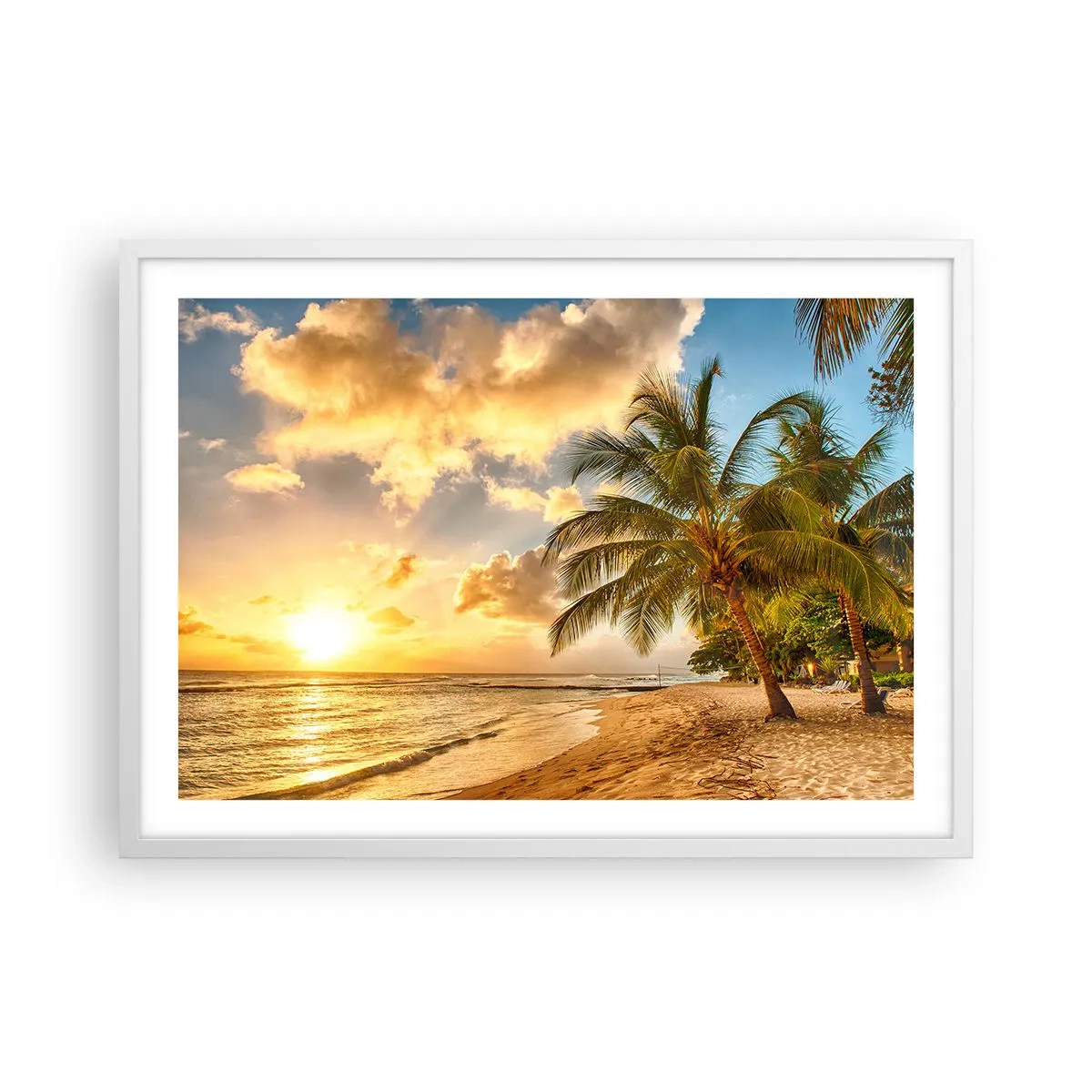 Plakat w białej ramie - Wieczne lato, zawsze wakacje - 70x50 cm