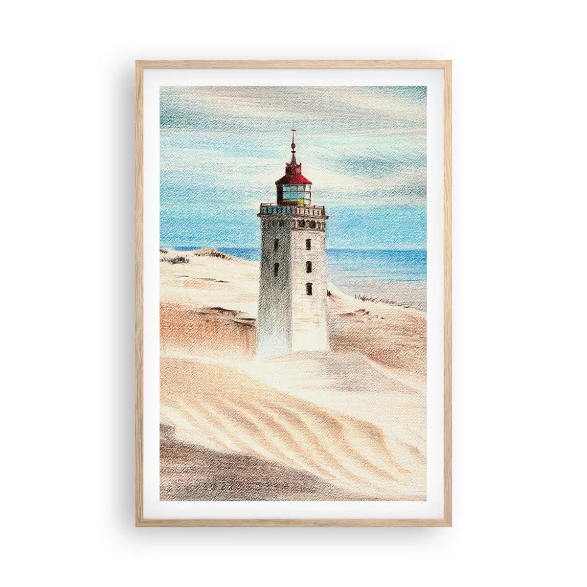 Plakat w ramie jasny dąb - Zawsze wpatrzona w morze - 61x91 cm