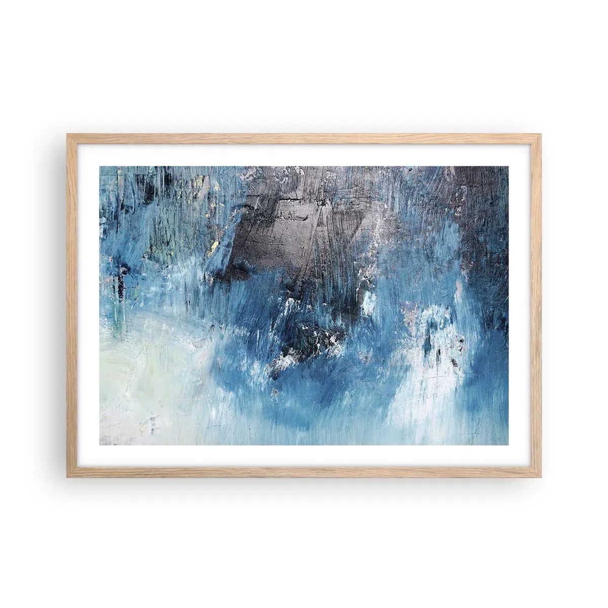 Plakat w ramie jasny dąb - Błękitna rapsodia - 70x50 cm
