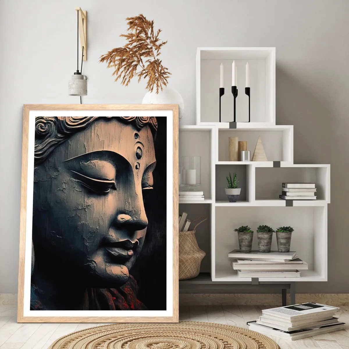 Plakat w ramie jasny dąb - W zgodzie ze światem - 30x40 cm