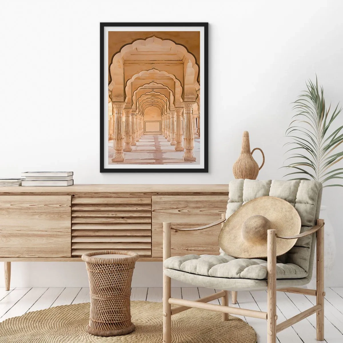 Plakat w czarnej ramie - Orientalna symetria - 50x70cm - W pałacu maharadży - Nowoczesna dekoracja ścienna do salonu i sypialni ARTTOR