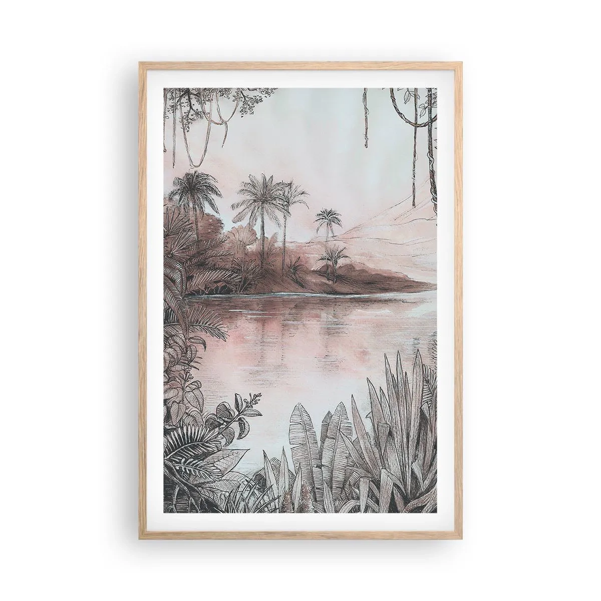 Plakat w ramie jasny dąb - XIX-wieczny pamiętnik odkrywcy - 61x91 cm