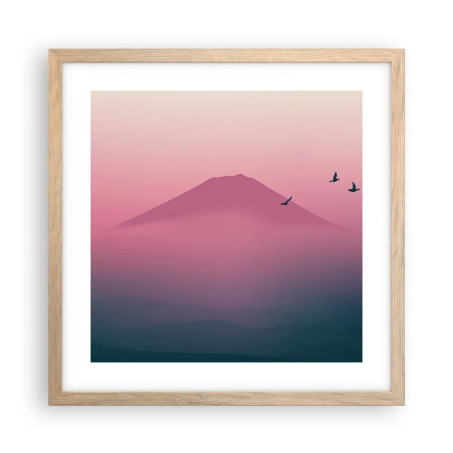 Plakat w ramie jasny dąb - Wędrowcy ponad chmurami - 40x40 cm
