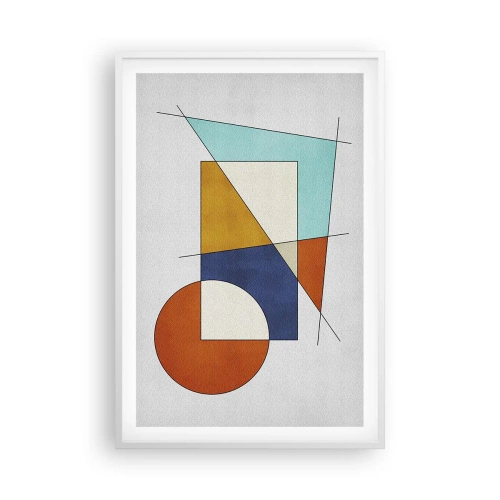 Plakat w białej ramie - Abstrakcja: modernistyczna zabawa - 61x91 cm