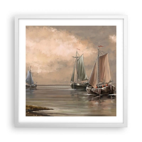 Plakat w białej ramie - Powrót żeglarzy - 50x50 cm