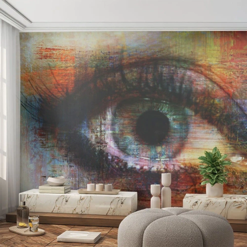 Fototapeta Premium Sand - Abstrakcyjne oko w artystycznym stylu - 100x70cm - Można zajrzec w duszę - Nowoczesna dekoracja ścienna do salonu, kuchni i sypialni ARTTOR