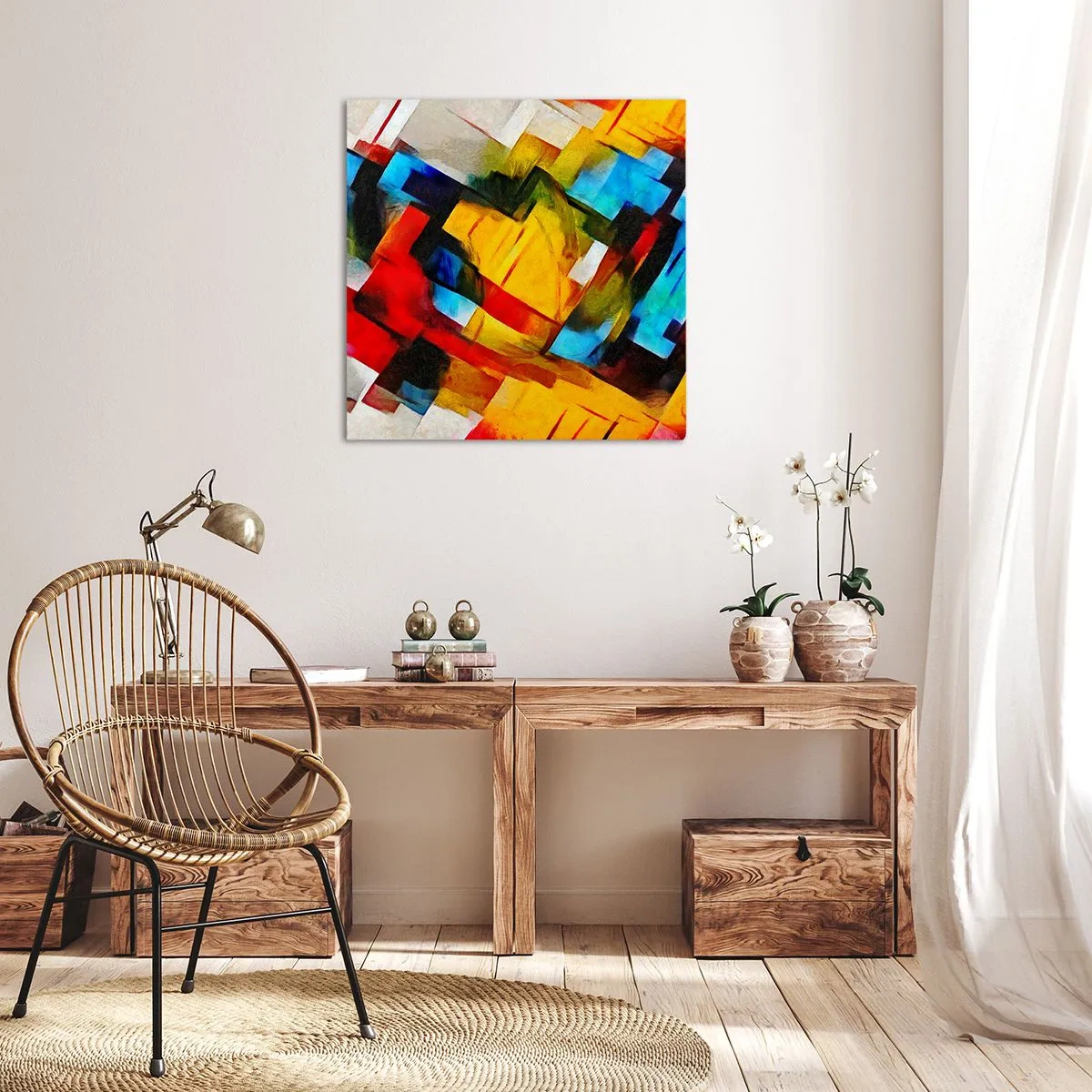 Obraz na płótnie - Różnobarwny przekładaniec - 60x60 cm