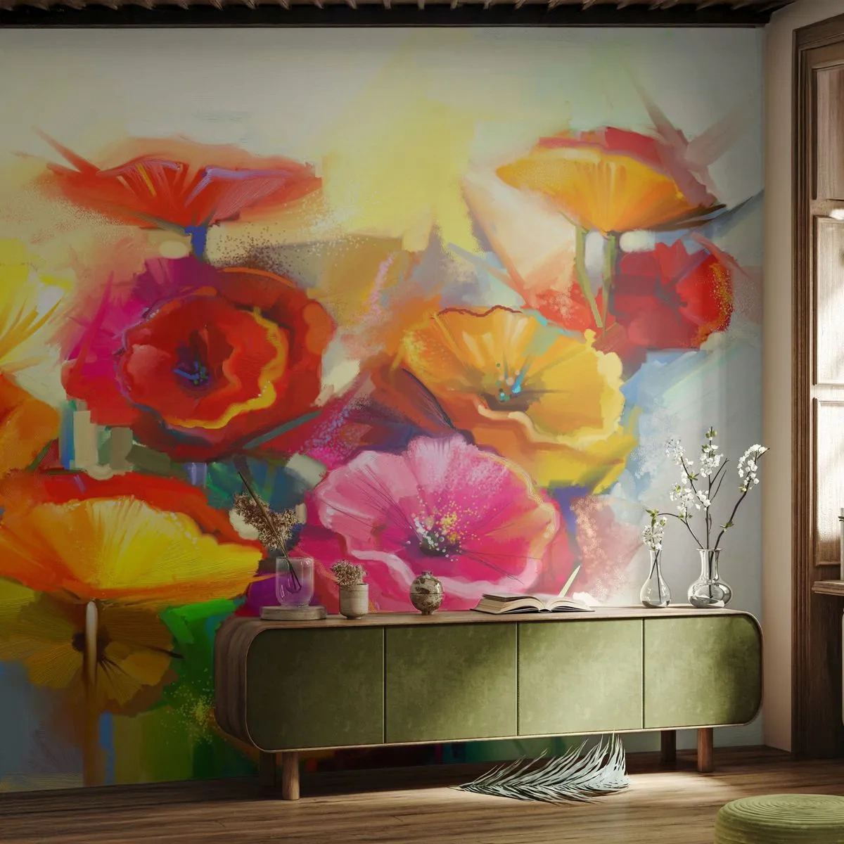 Fototapeta na wymiar Premium Canvas - Nie tylko czerwone - Kwiaty, Maki, Ogród