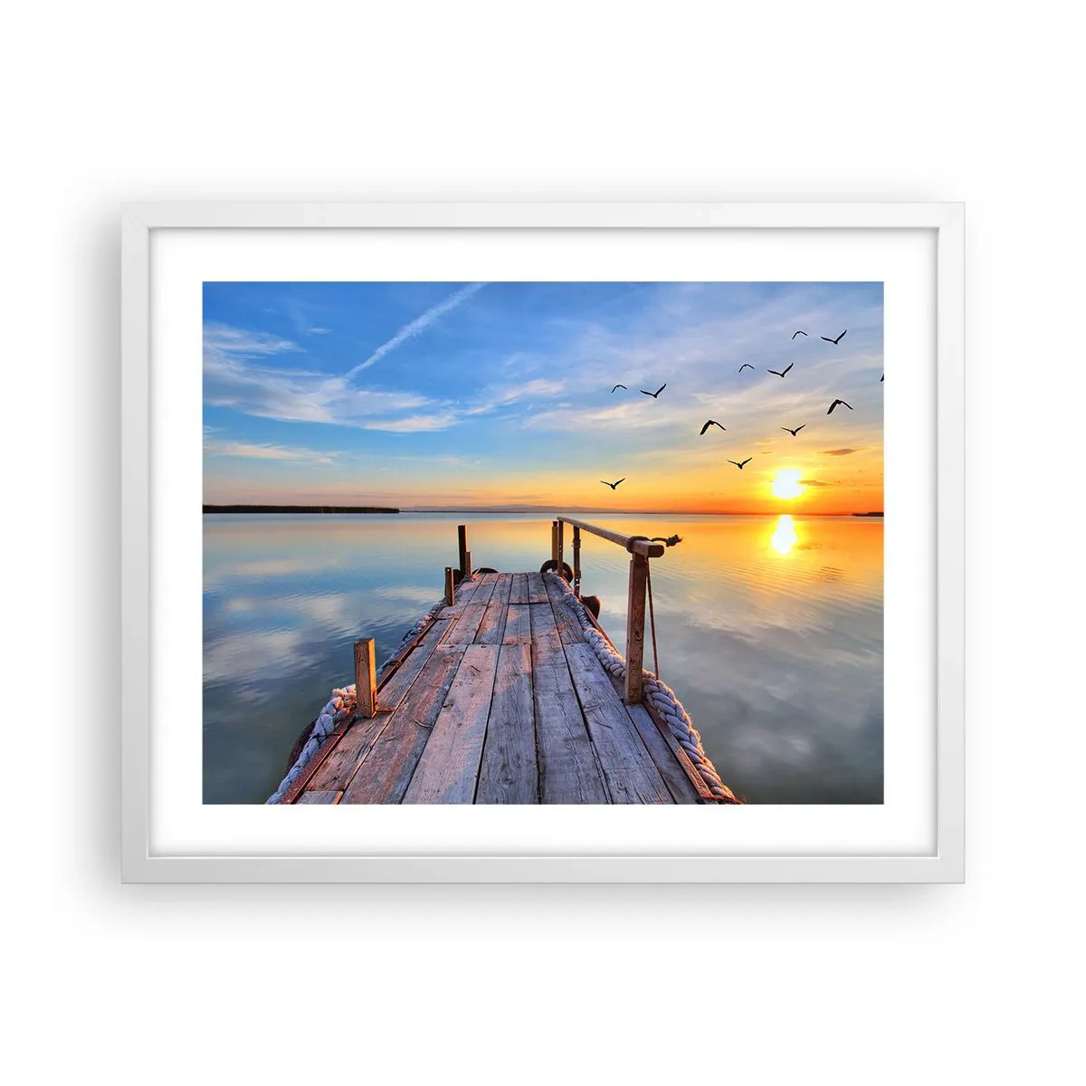 Plakat w białej ramie - Iść przed siebie ku słońcu - 50x40 cm
