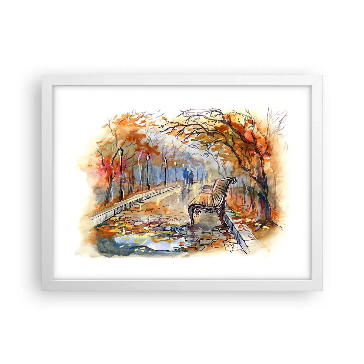 Plakat w białej ramie - Razem powędrować w jesień - 40x30 cm