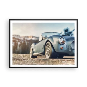 Plakat w czarnej ramie - Klasyczny samochód kabriolet w malowniczym plenerze - 100x70cm - Bo liczy się styl - Nowoczesna dekoracja ścienna do salonu i sypialni ARTTOR