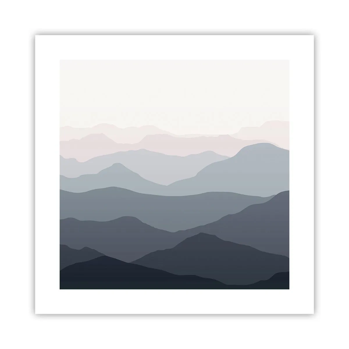 Plakat - Fale gór - 40x40 cm
