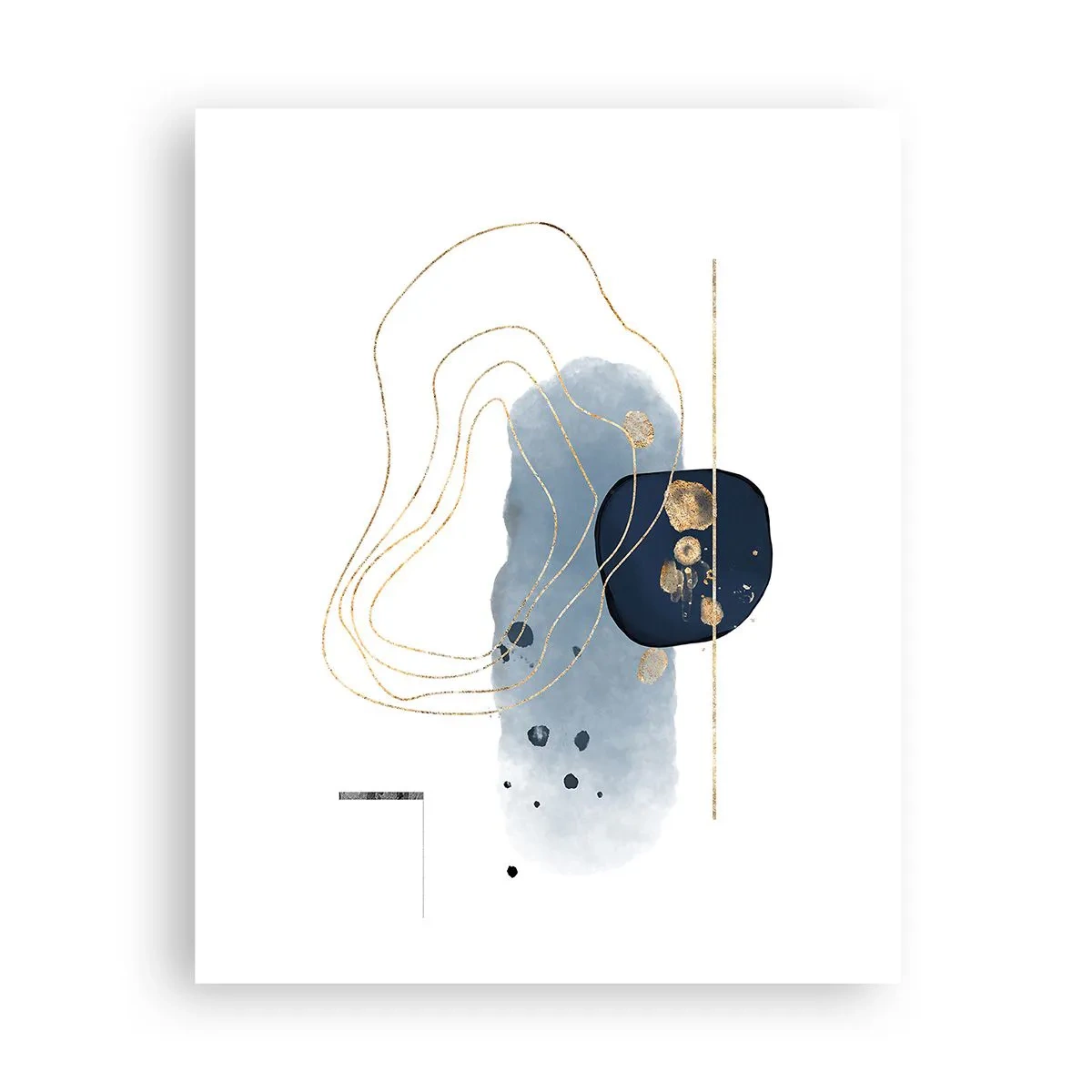 Plakat - Niebiesko-złota fantazja - 40x50 cm