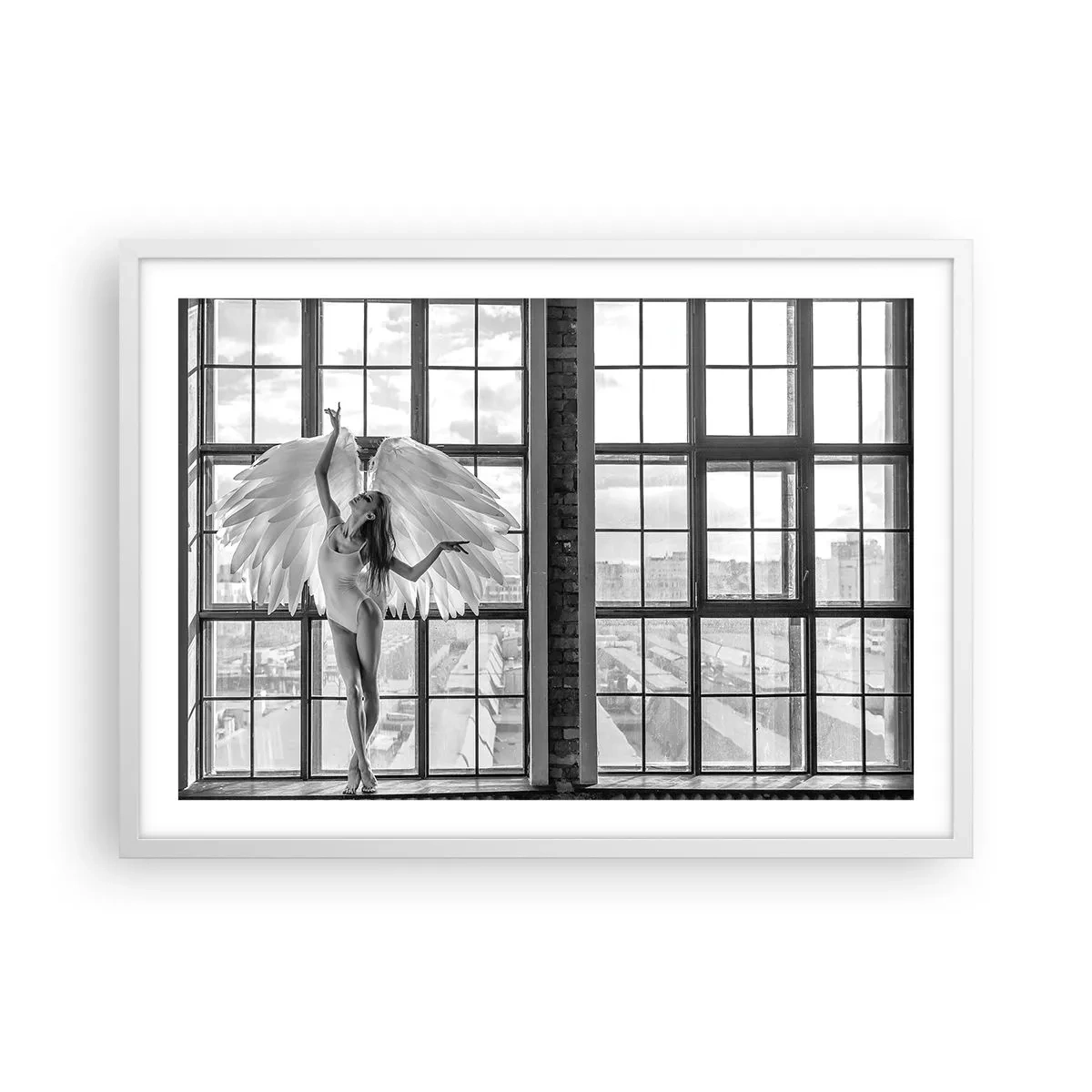 Plakat w białej ramie - Miasto aniołów? - 70x50 cm