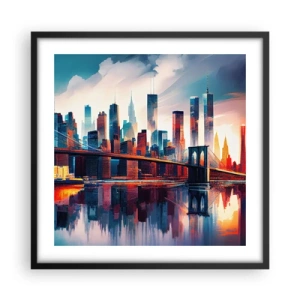 Plakat w czarnej ramie - Zjawiskowy Nowy Jork - 50x50 cm