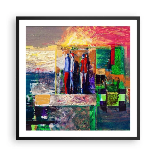 Plakat w czarnej ramie - Relacje i emocje - 60x60 cm