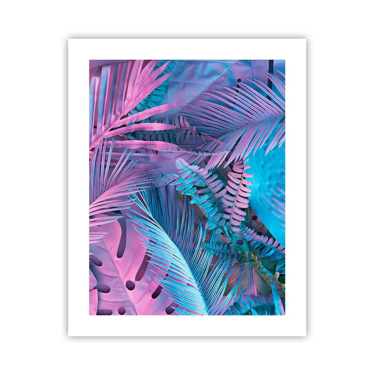 Plakat - Tropiki w różu i błękicie - 40x50 cm