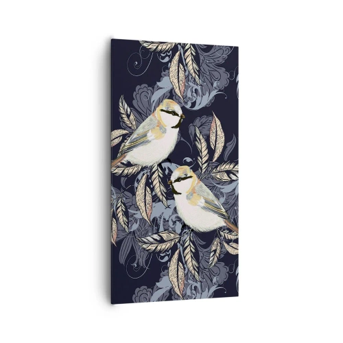 Obraz na płótnie - Żółto-błękitny trel - 65x120 cm