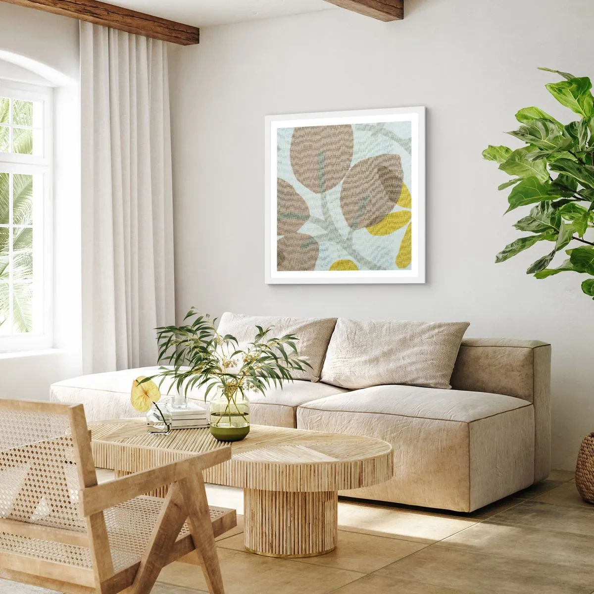 Plakat w białej ramie - Kompozycja w pełnym słońcu - 60x60 cm